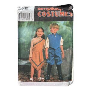 90s Simplicity 9736 Sewing Pattern Sizes 3-8 Costume Native Pioneer America CUT